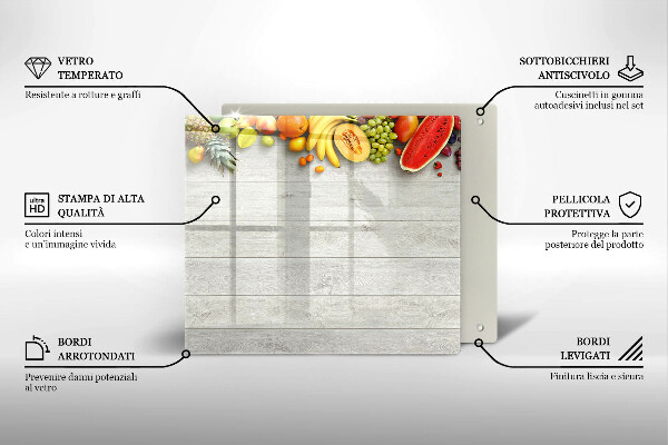 Sklenená doska na krájanie Ovocie na doskách