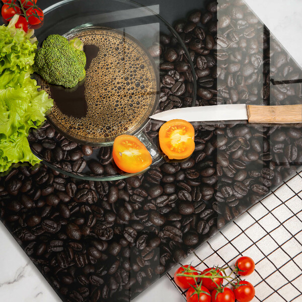 Sklenená doska na krájanie Káva a fazuľa