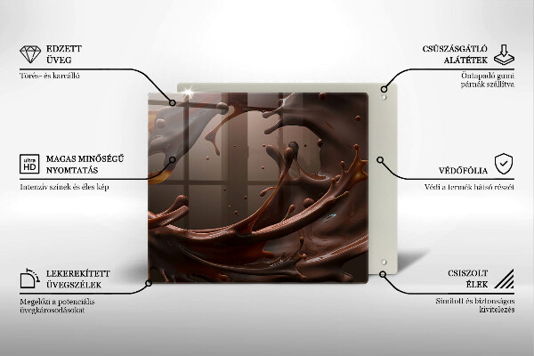 Sklenená doska na krájanie Tekutá čokoláda