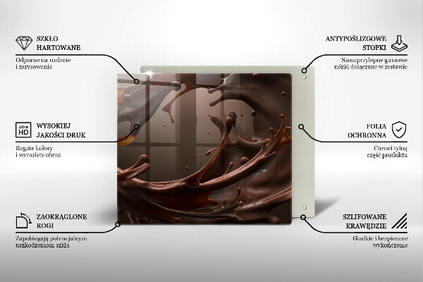 Sklenená doska na krájanie Tekutá čokoláda