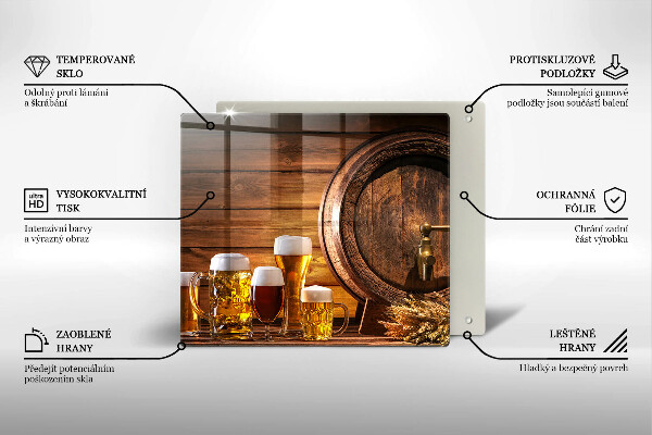 Sklenená doska na krájanie Sud piva