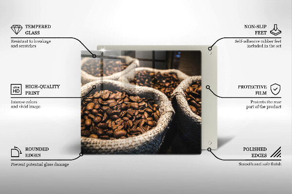 Sklenená doska na krájanie Vrecia na kávové zrná
