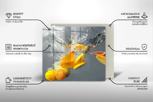 Sklenená doska na krájanie Citróny vo vode