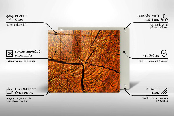 Sklenená doska na krájanie Drevená konštrukcia kmeňa