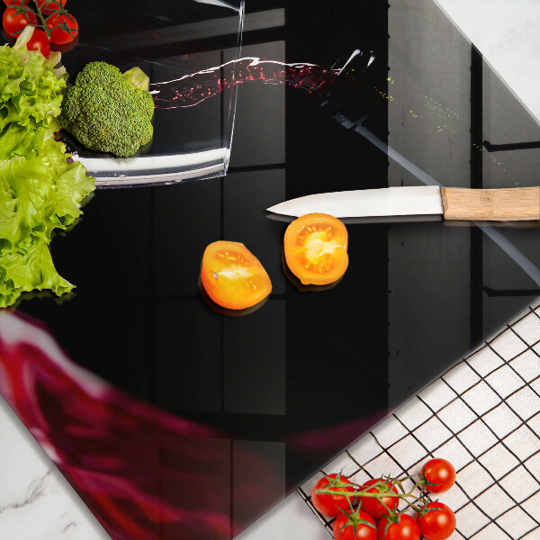 Sklenená doska na krájanie Pohárik červeného vína