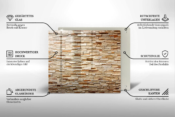 Sklenená doska na krájanie Textúra dekoratívnych kameňov