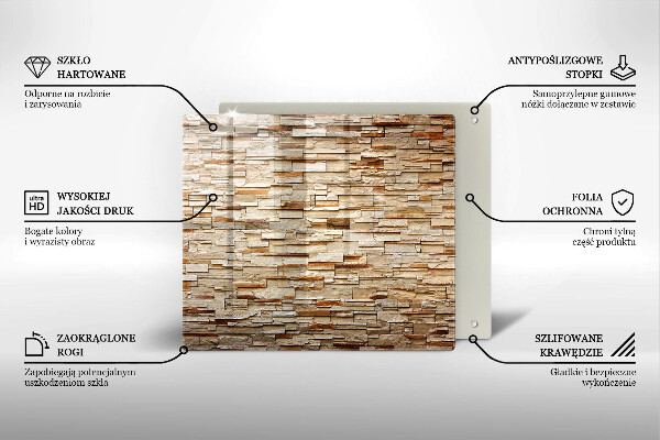 Sklenená doska na krájanie Textúra dekoratívnych kameňov