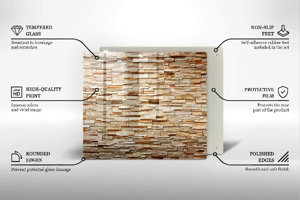 Sklenená doska na krájanie Textúra dekoratívnych kameňov