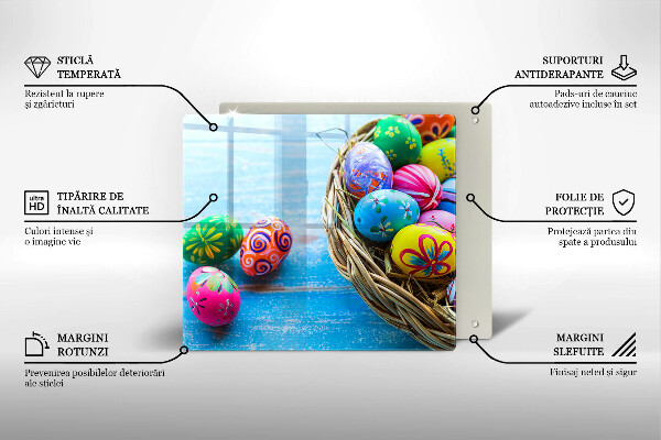 Sklenená doska na krájanie Veľkonočné vajíčka Veľkonočné vajíčka