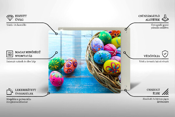 Sklenená doska na krájanie Veľkonočné vajíčka Veľkonočné vajíčka