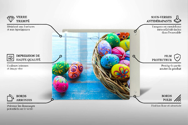 Sklenená doska na krájanie Veľkonočné vajíčka Veľkonočné vajíčka