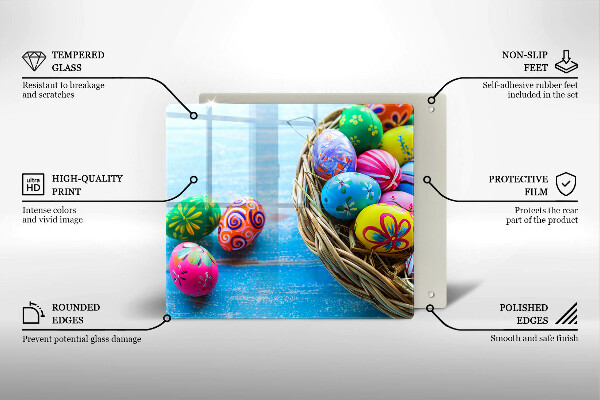Sklenená doska na krájanie Veľkonočné vajíčka Veľkonočné vajíčka