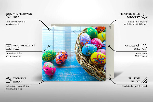 Sklenená doska na krájanie Veľkonočné vajíčka Veľkonočné vajíčka