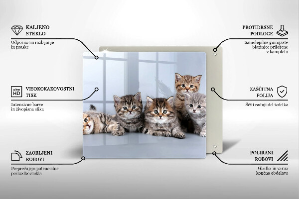 Sklenená doska na krájanie Sladké mačiatka