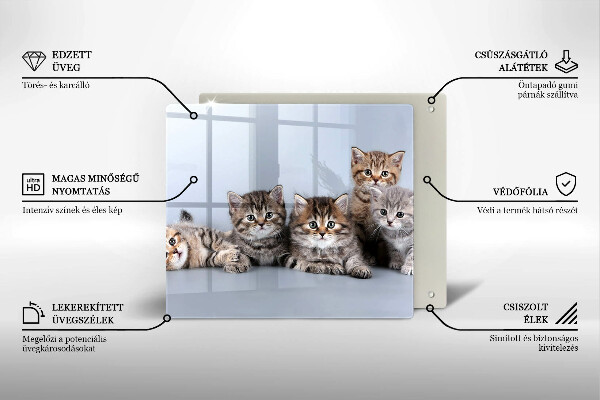 Sklenená doska na krájanie Sladké mačiatka