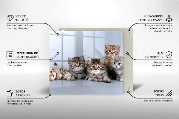 Sklenená doska na krájanie Sladké mačiatka