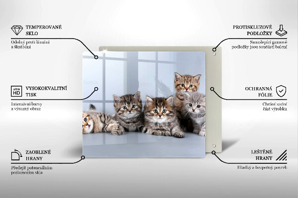 Sklenená doska na krájanie Sladké mačiatka