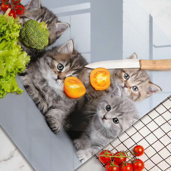 Sklenená doska na krájanie Sladké mačiatka