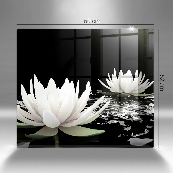 Sklenená doska na krájanie Biele ľalie na vode