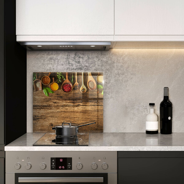 Sklenená doska na krájanie Drevené lyžice korenia