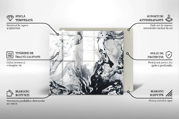 Sklenená doska na krájanie Atramentová abstrakcia