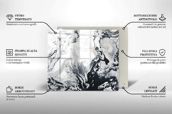 Sklenená doska na krájanie Atramentová abstrakcia