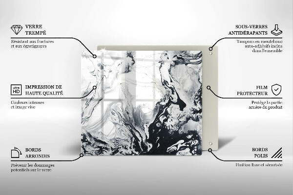 Sklenená doska na krájanie Atramentová abstrakcia