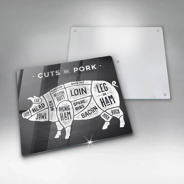 Sklenená doska na krájanie Bravčové mäso bravčové