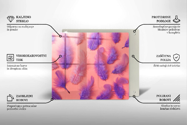 Sklenená doska na krájanie Nadýchané perie