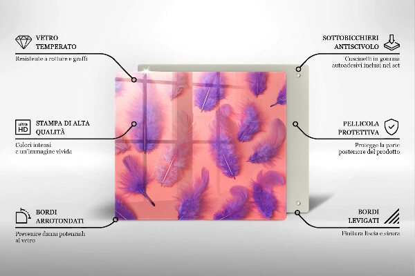Sklenená doska na krájanie Nadýchané perie