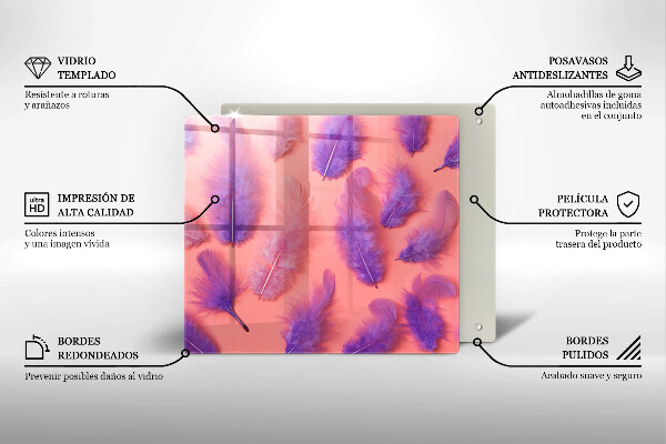 Sklenená doska na krájanie Nadýchané perie