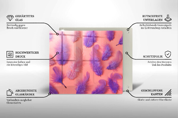 Sklenená doska na krájanie Nadýchané perie