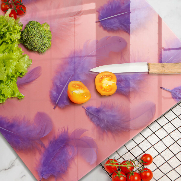 Sklenená doska na krájanie Nadýchané perie