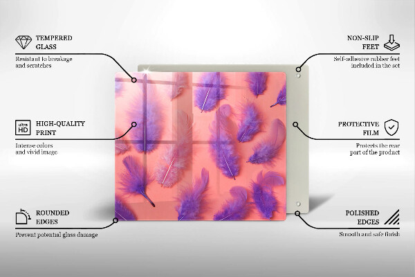 Sklenená doska na krájanie Nadýchané perie