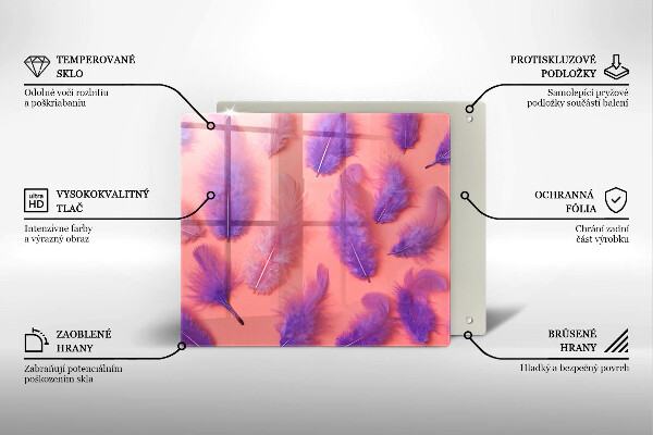 Sklenená doska na krájanie Nadýchané perie