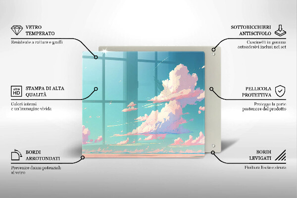 Sklenená doska na krájanie Rozprávkové nebo