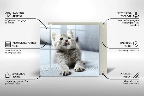 Sklenená doska na krájanie Malé roztomilé mačiatko