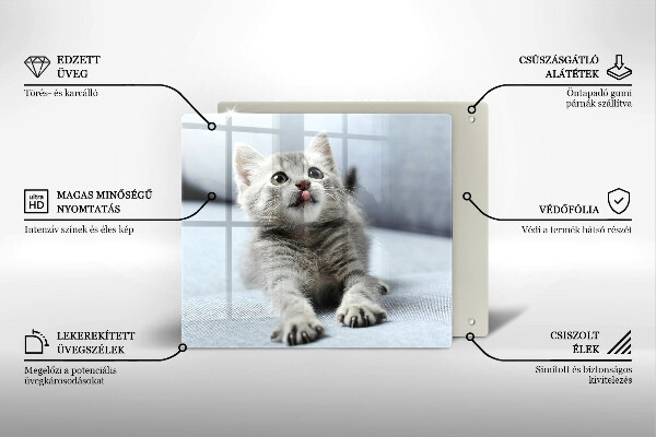 Sklenená doska na krájanie Malé roztomilé mačiatko