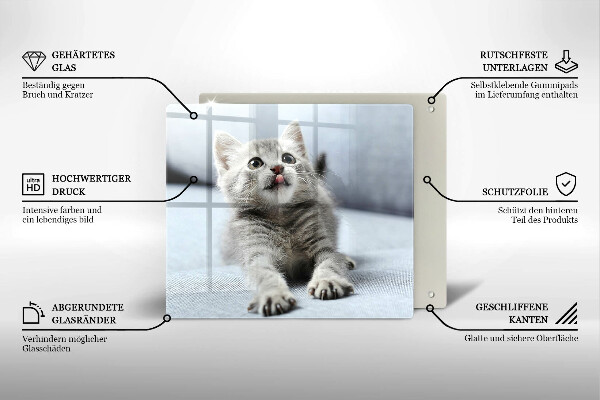 Sklenená doska na krájanie Malé roztomilé mačiatko