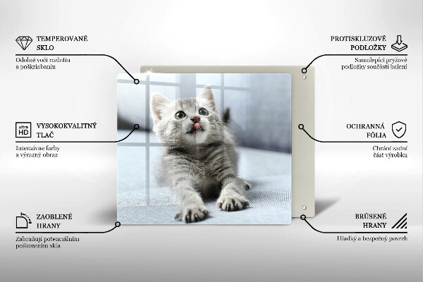 Sklenená doska na krájanie Malé roztomilé mačiatko