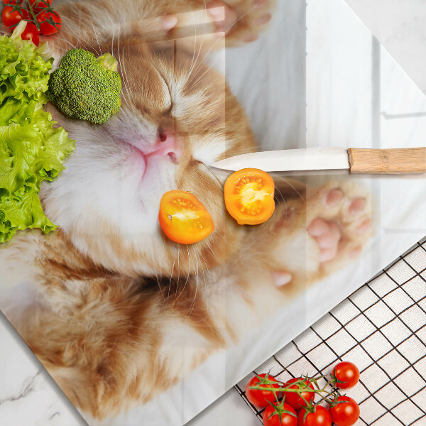 Sklenená doska na krájanie Malé roztomilé mačiatko