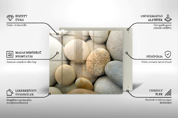 Sklenená doska na krájanie Vzor oválnych kamienkov