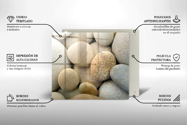 Sklenená doska na krájanie Vzor oválnych kamienkov