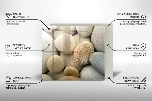 Sklenená doska na krájanie Vzor oválnych kamienkov