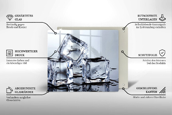 Sklenená doska na krájanie Kocky ľadu