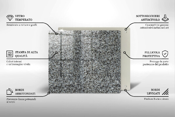 Sklenená doska na krájanie Textúra kameňa