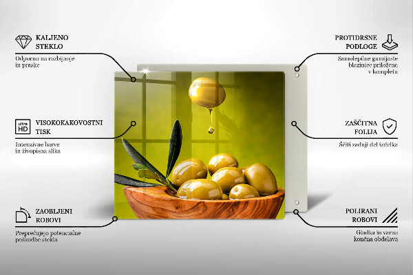 Sklenená doska na krájanie Chutné olivy