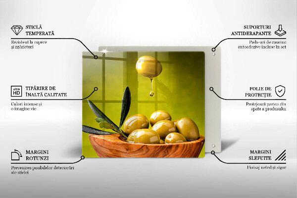 Sklenená doska na krájanie Chutné olivy