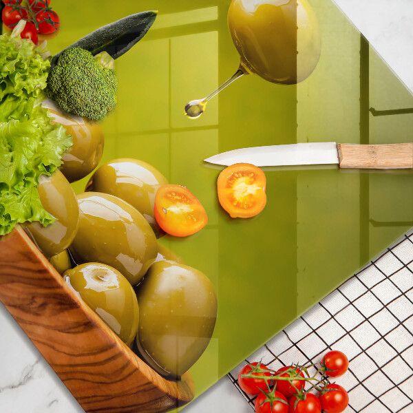 Sklenená doska na krájanie Chutné olivy