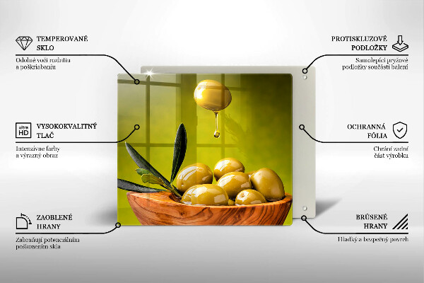 Sklenená doska na krájanie Chutné olivy